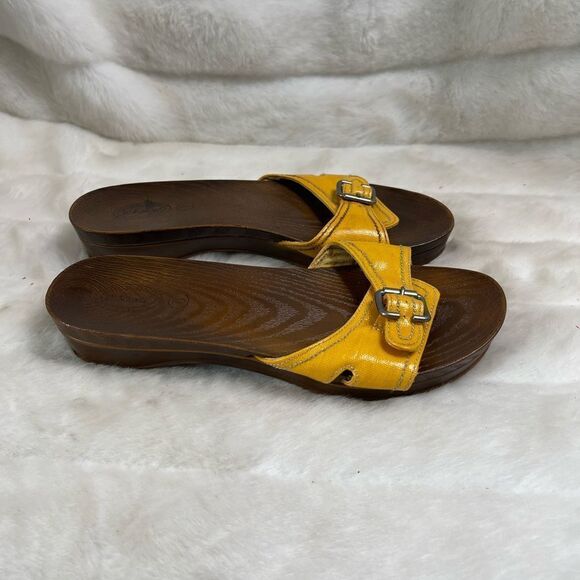 Dr School’s Advanced comfort yellow slide sandals adjustable side buckle… - Picture 2 of 9